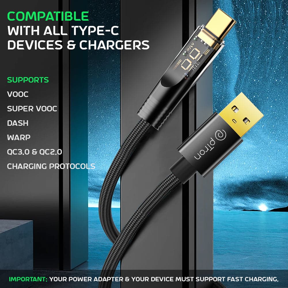 ptron-usb-type-c-cable-6-1-m-unbreakable-nylon-braided-pace thumbnail 3