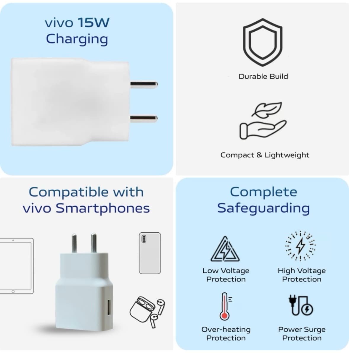 vivo 15 W 3 A Wall Charger for Mobile thumbnail 2