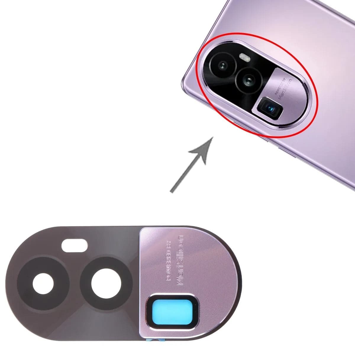 Camera Glass with Frame for Oppo Reno 10 Pro Plus 5G
