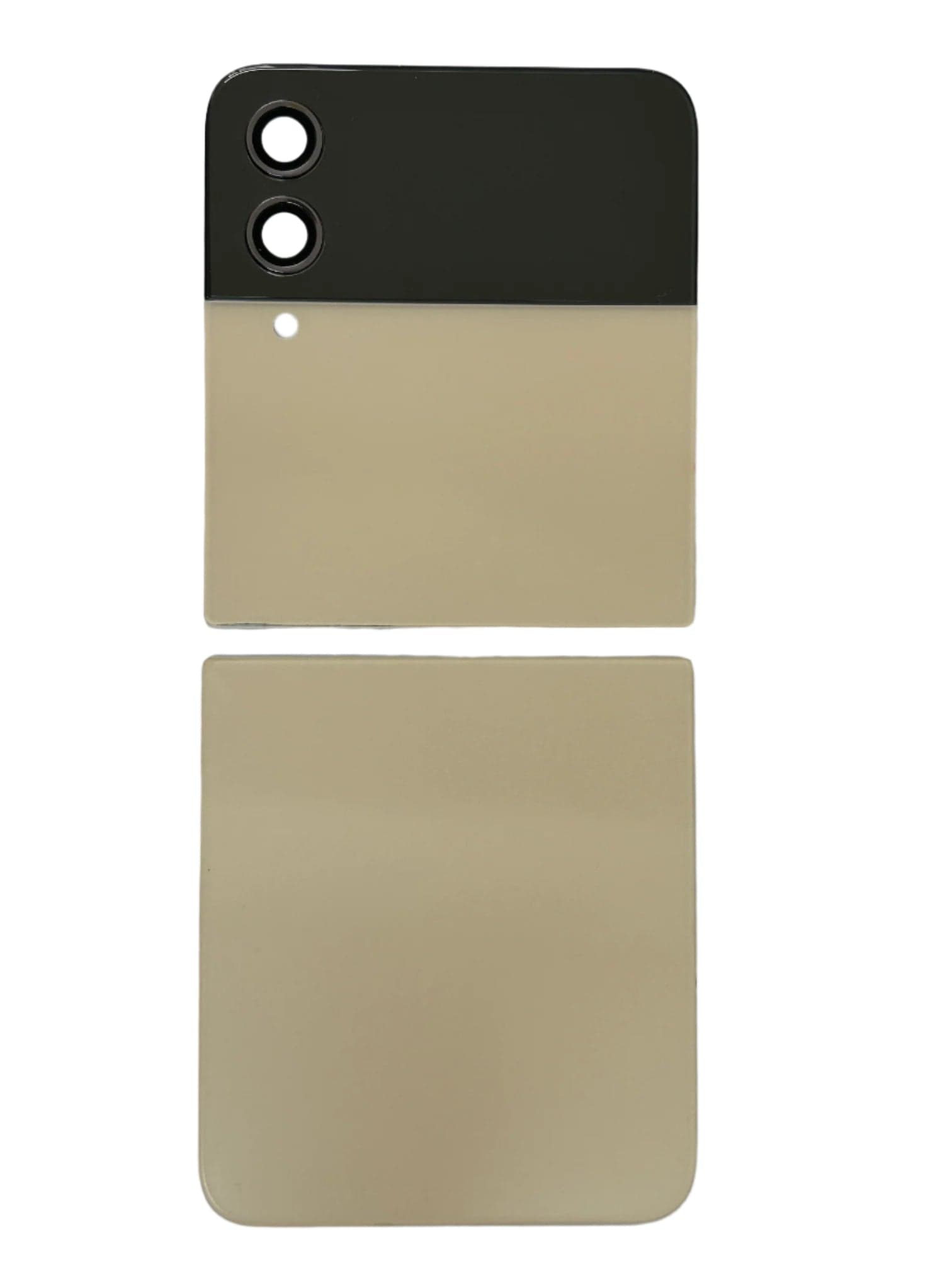 Back Panel Glass Upper And Lower Pair for Samsung Galaxy Z Flip 3 Cream Color
