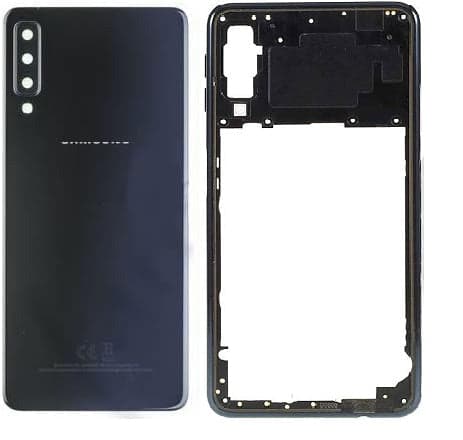 Back Panel With Middle ring for Samsung Galaxy A7 2018 A750 Black