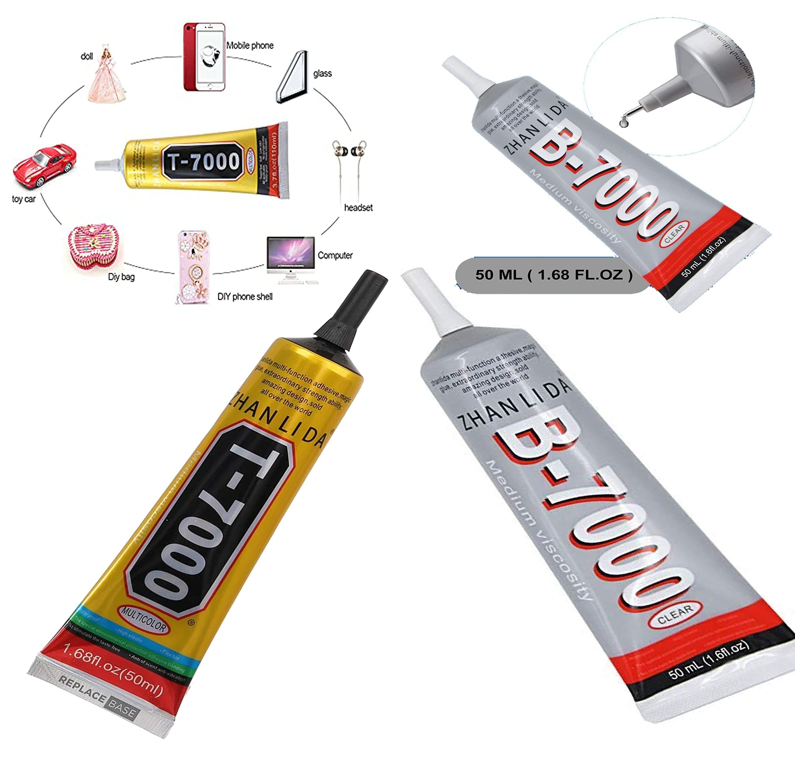 Glue T-7000 Zhanlida Multipurpose Glue Adhesive White thumbnail 3