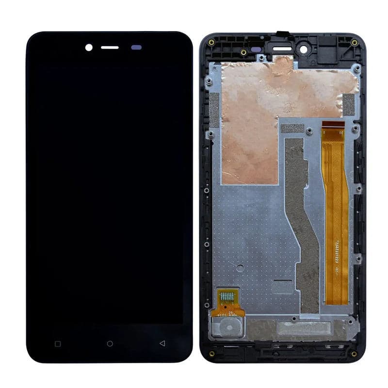 Lcd Display Folder Combo for GIONEE P7 WITH FRAME ORG Black