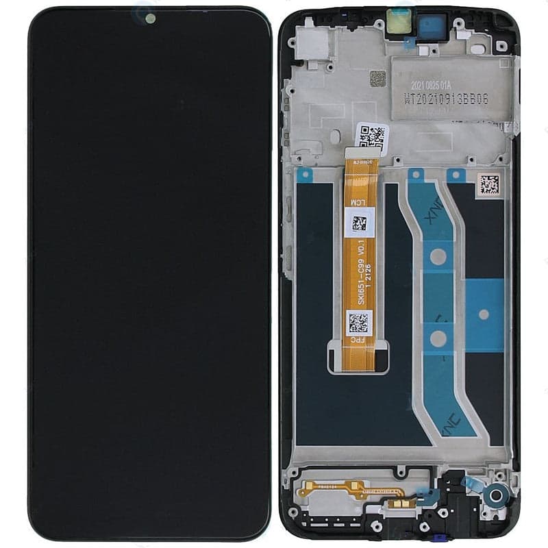 Lcd Display Combo Folder with Frame for Realme C25Y Black