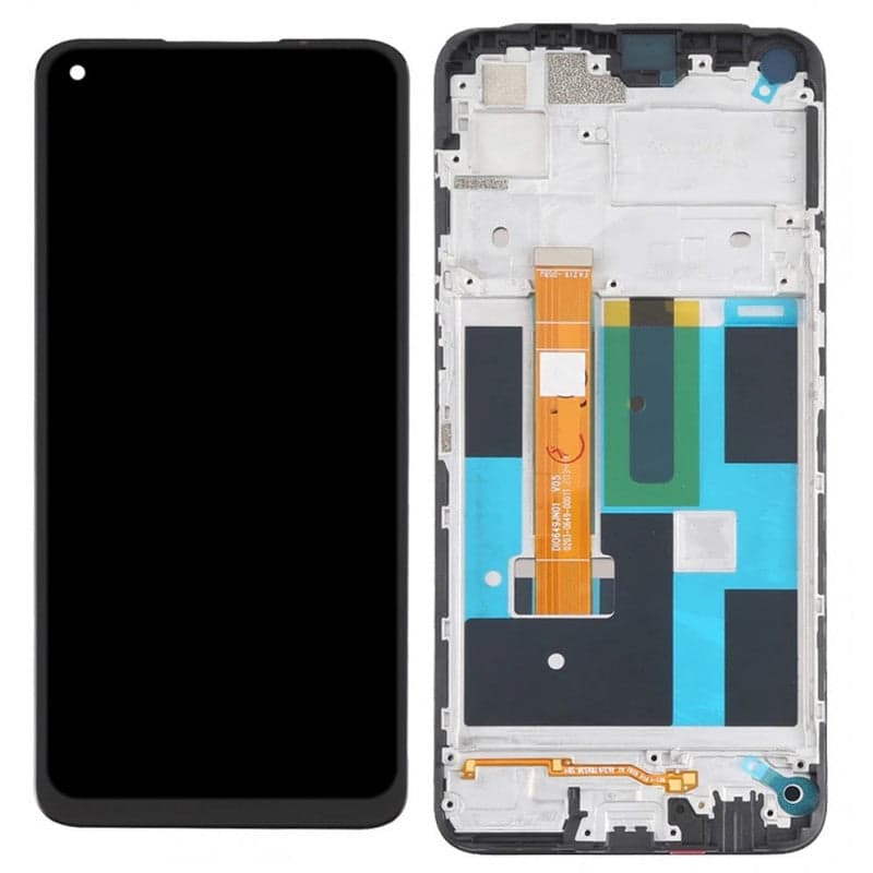 Lcd Display Combo Folder with Frame for Realme Narzo 30 5G Black