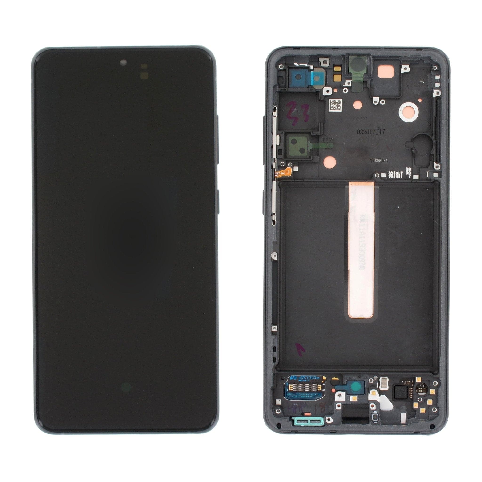 Lcd Display Folder Combo for Samsung Galaxy S21 FE Grey (with Frame) thumbnail 2