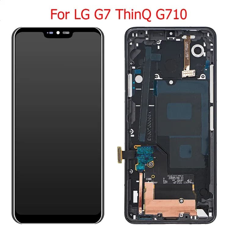 Lcd Display Combo Folder with Frame for LG G7 Plus Black thumbnail 2