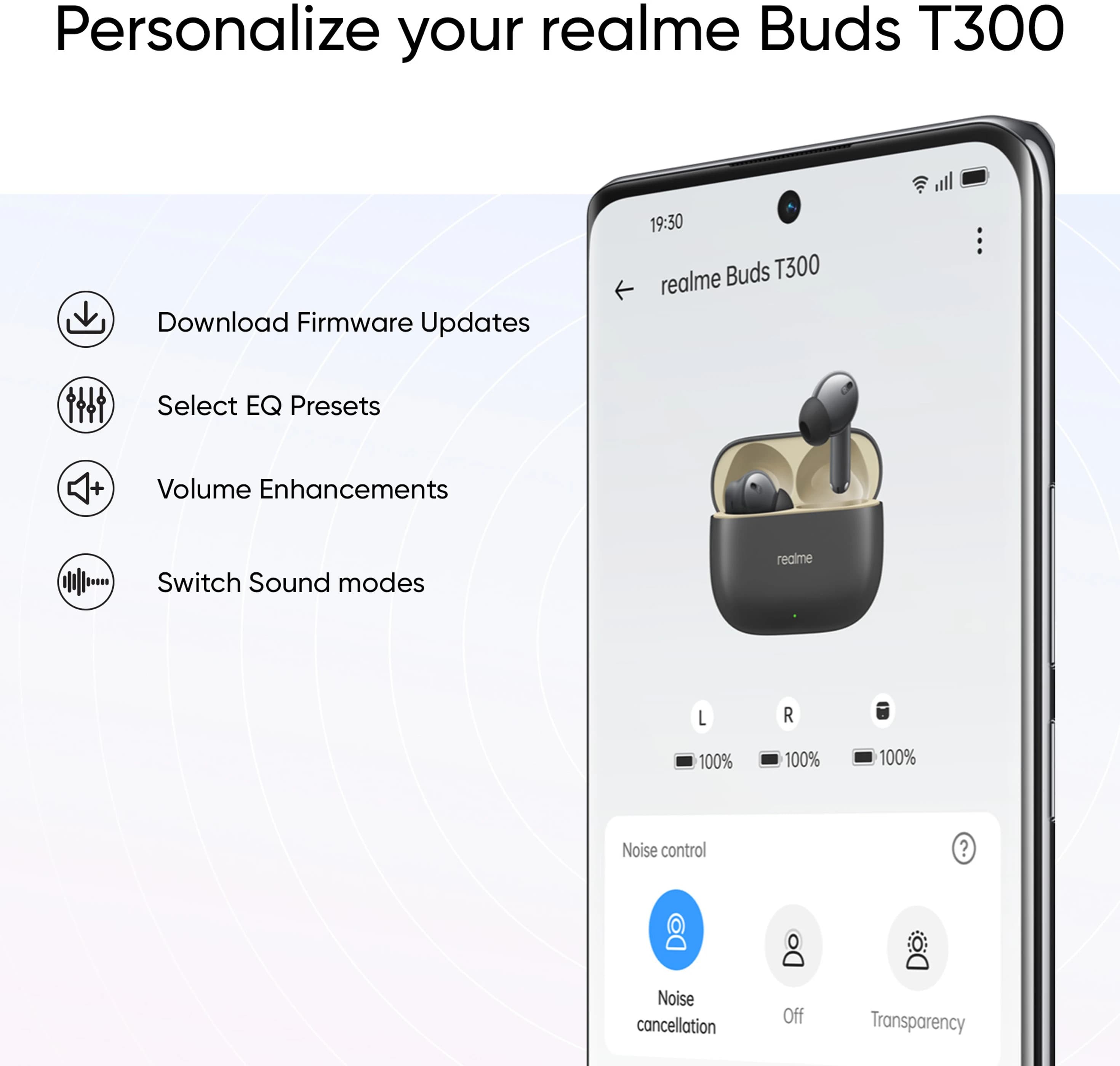 Realme Buds T300 with 12.4mm Driver, 30dB ANC thumbnail 8