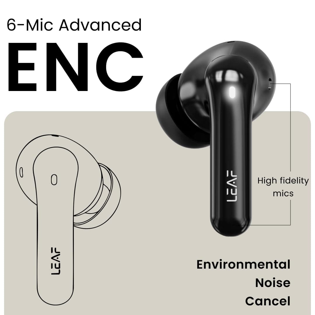 Leaf Pods X1 Wireless Earbuds with 45dB Hybrid ANC, 50H Playtime thumbnail 2