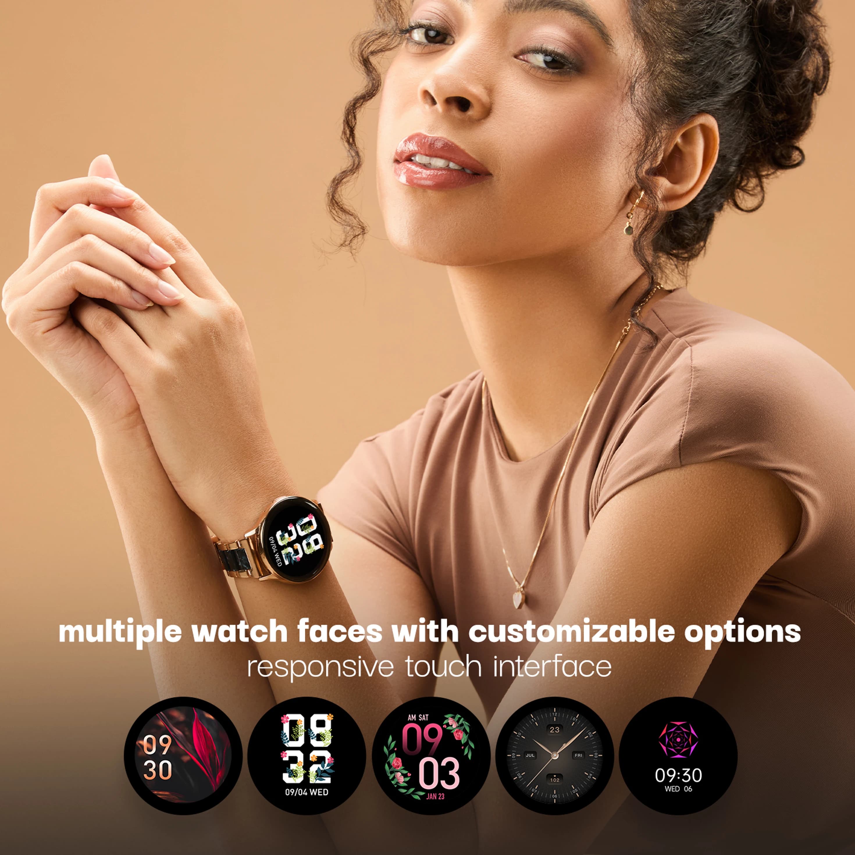 lifelong amber 1.39 premium luxury women amoled display bt calling smartwatch thumbnail 2