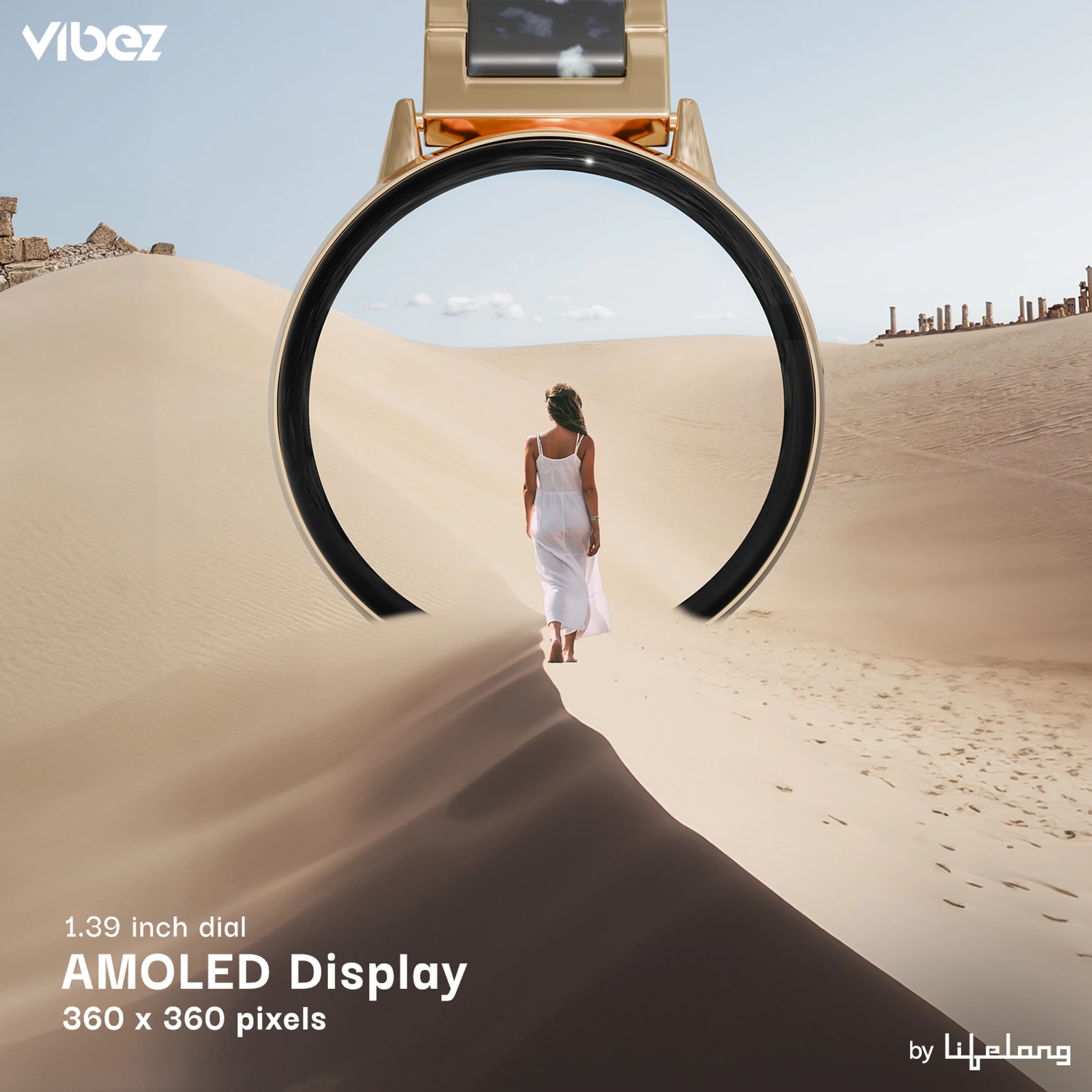 lifelong amber 1.39 premium luxury women amoled display bt calling smartwatch thumbnail 3