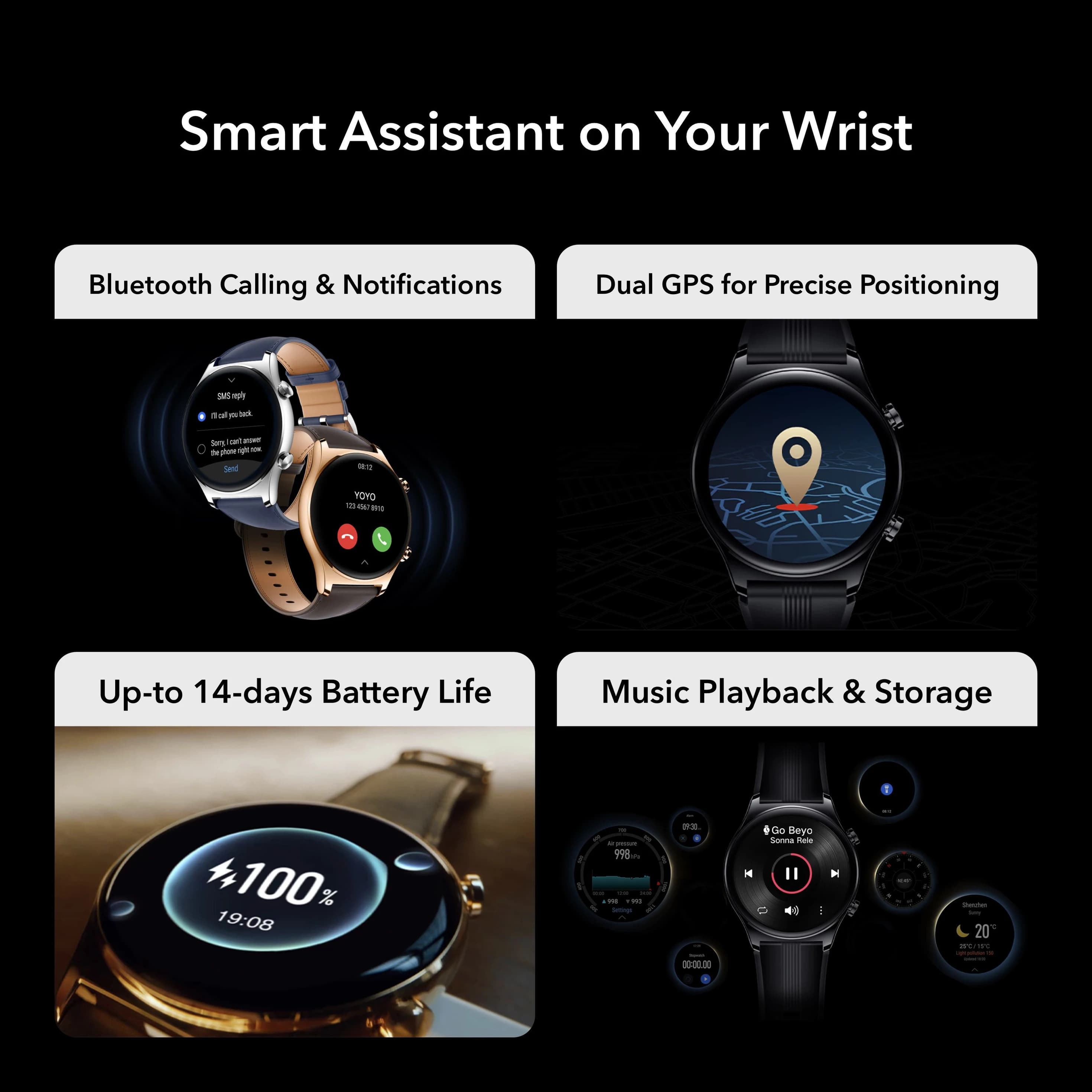 Honor Watch GS3 1.43" AMOLED GPS Smartwatch - Black thumbnail 10