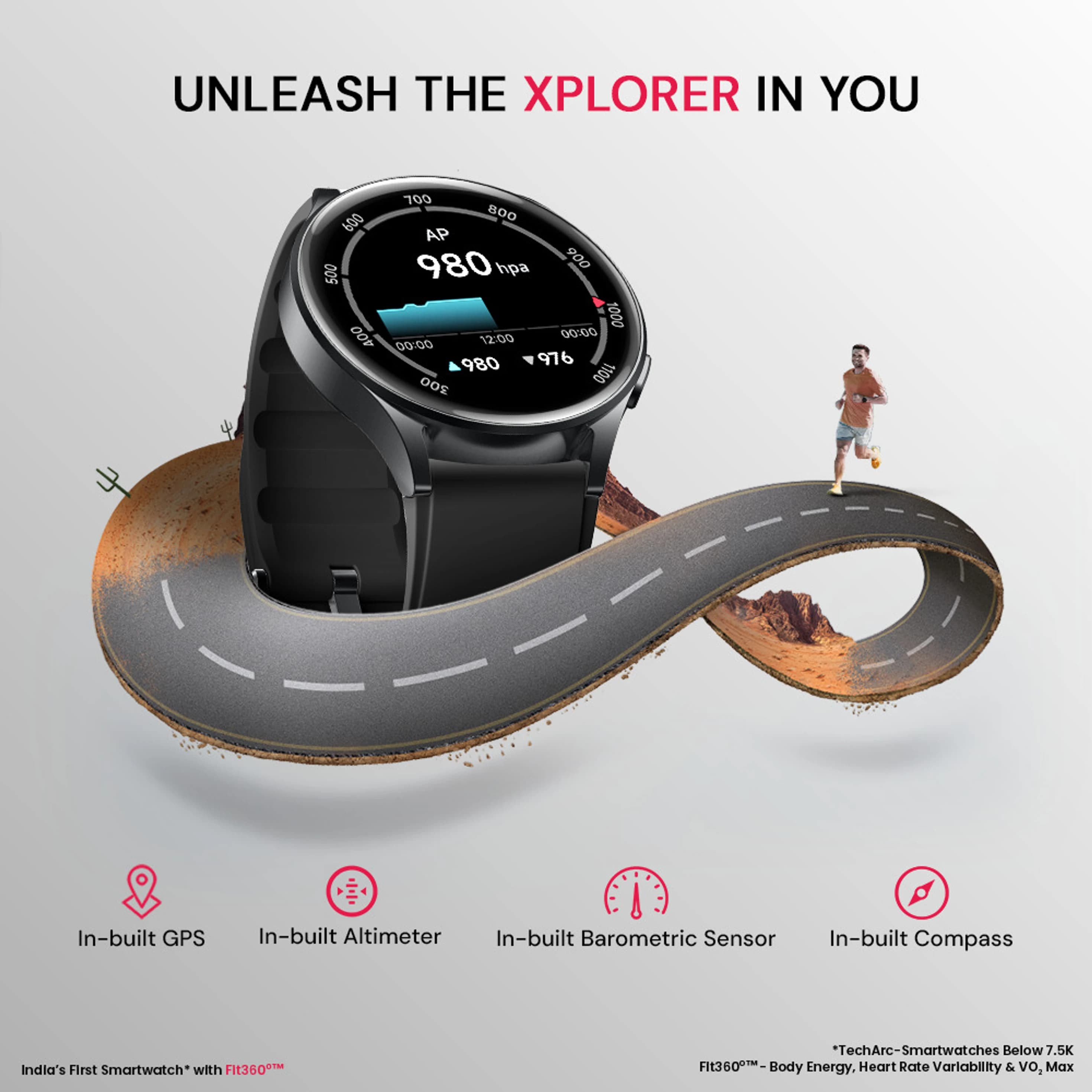 ProWatch X with Enhanced Fitness Features - 1.43" AMOLED AOD Display | Inbuilt GPS, Altimeter, Barometer & Compass | Body Energy Features| Corning Gorilla Glass 3 (Silicone) thumbnail 8