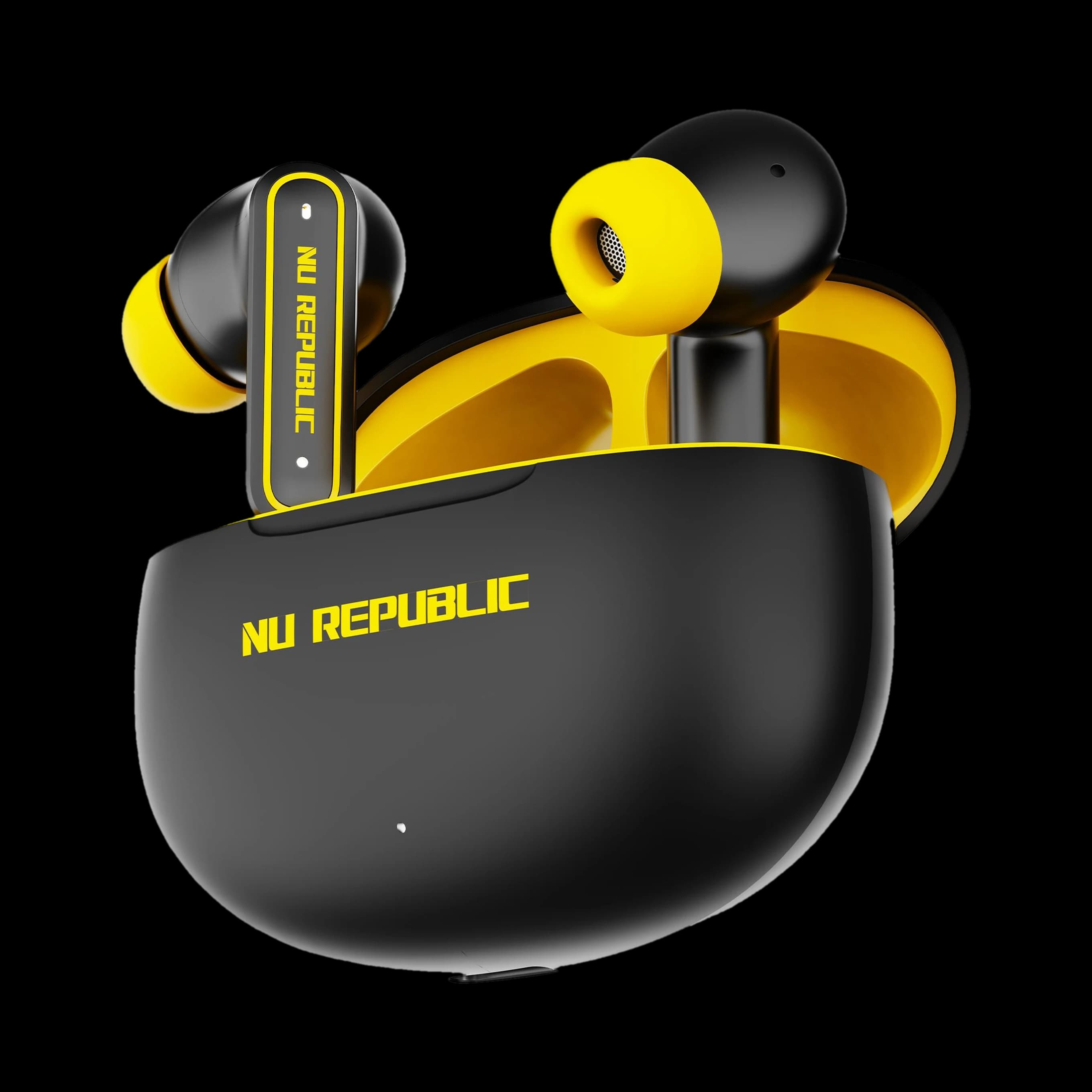 Nu Republic Epic ANC True Wireless Earbuds Replacement — Charging Case | Black/Yellow  