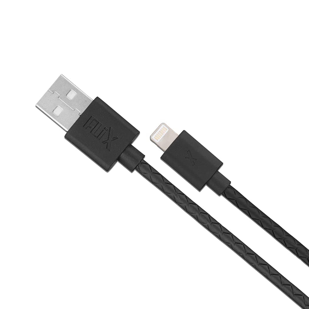 Open-box FLiX (Beetel) USB to iPhone Lightning Textured Pattern Data Sync & 2A Fast Charging Cable, Made in India, 480Mbps Data Sync, Tough Cable, 1 Meter Long Total