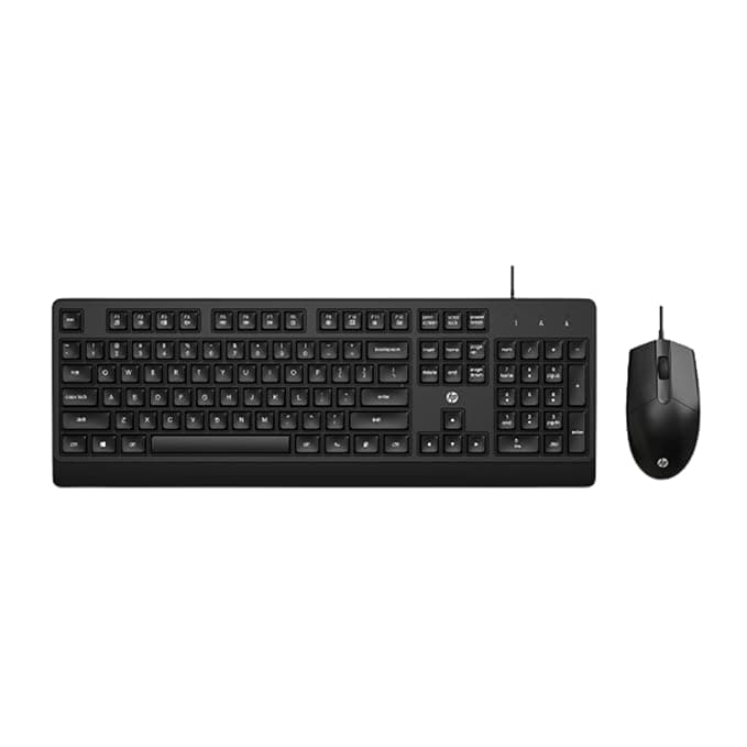 Open-box HP KM 180 Wired Mouse and Keyboard Combo, USB Plug-and-Play, 1200 dpi