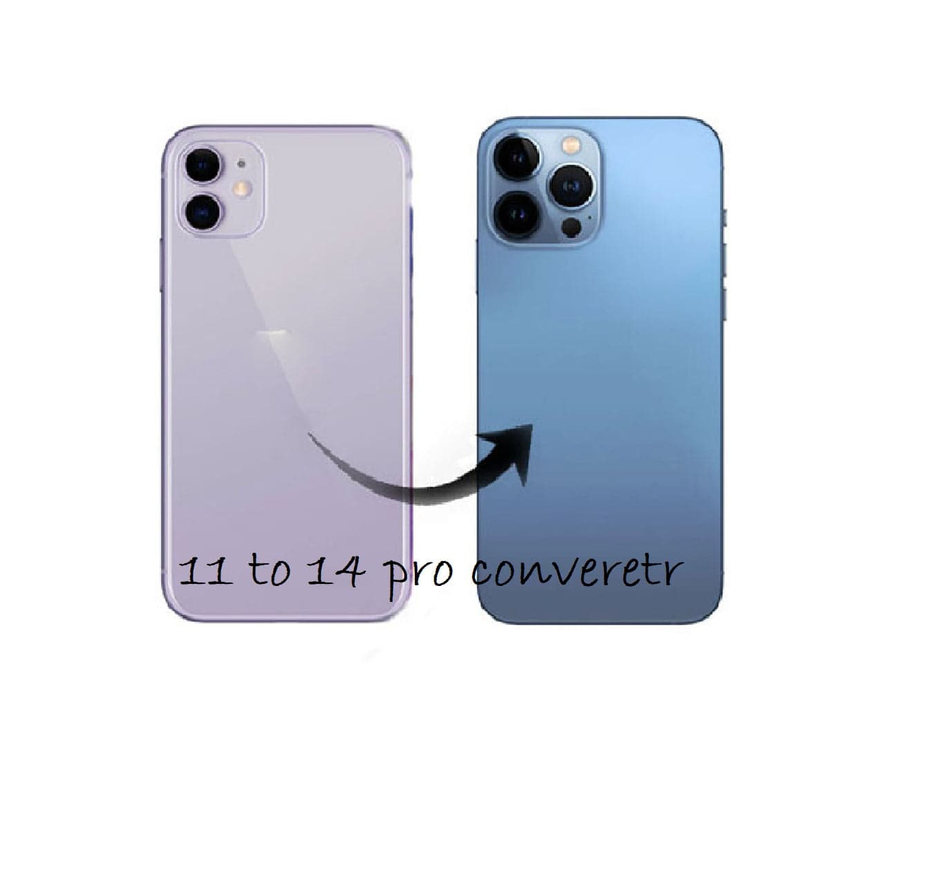 Converter Back Panel Housing Body for Apple iPhone 11 Convert to Apple iPhone 14 Pro