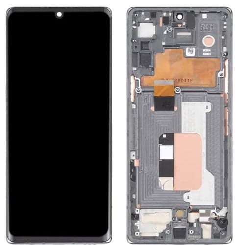 Lcd Display Combo Folder with Frame for LG Velvet 5g Black