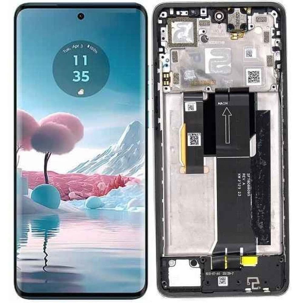 Lcd Display Combo Folder with Frame for Motorola Moto Edge 40 Neo Blue