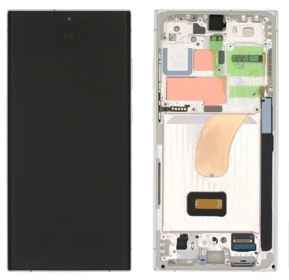 OLED Lcd Display Combo Folder with Frame for Samsung Galaxy S23 Ultra Cream