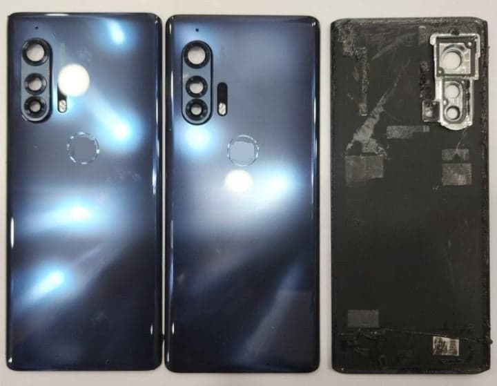 Mozomart Back Panel Glass with Camera Lens for Moto Edge Plus : Black