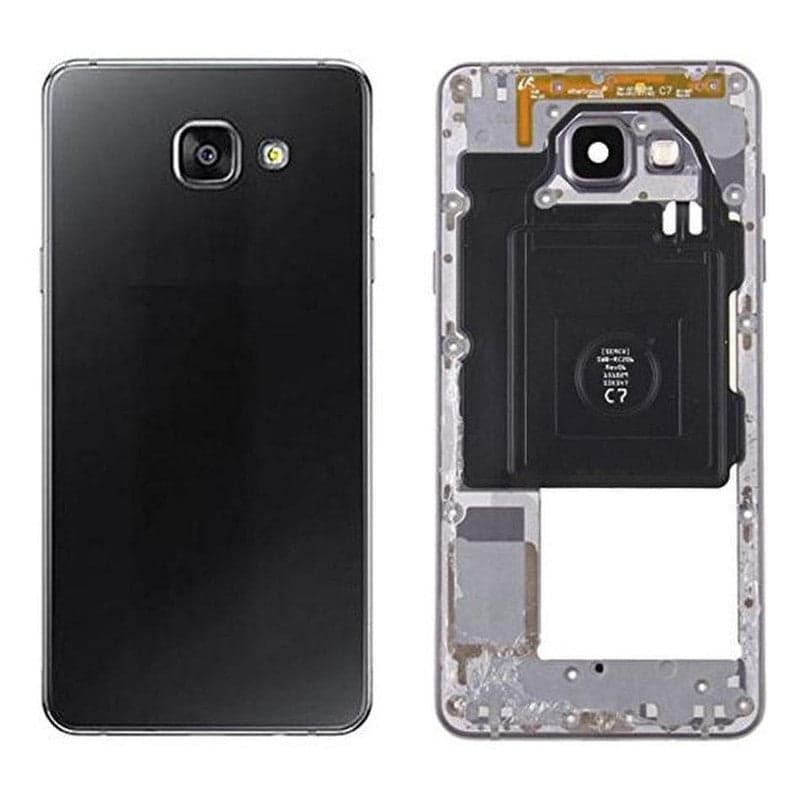 Back Panel And Middle Frame For Samsung Galaxy A7 2016 Black