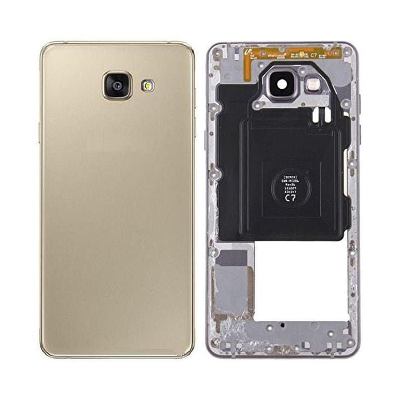 Back Panel And Middle Frame For Samsung Galaxy A7 2016 Gold