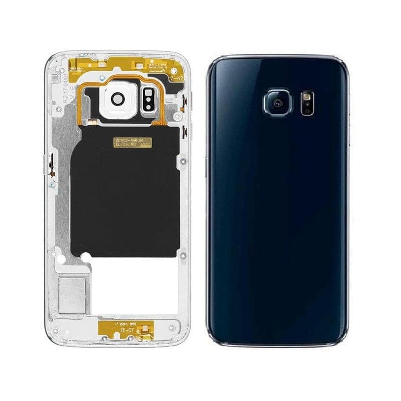 Back Panel With Middle Frame Housing Body for Samsung Galaxy S6 Edge Black