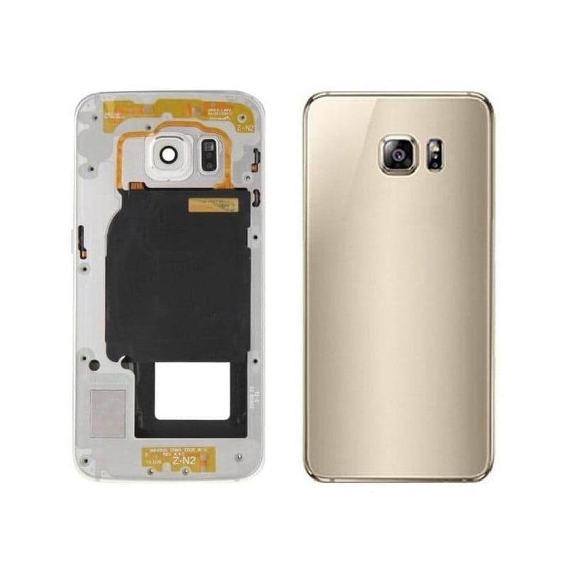 Back Panel With Middle Frame Housing Body for Samsung Galaxy S6 Edge Gold