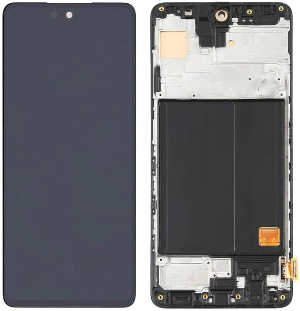 OLED Lcd Display Combo Folder with Frame for Samsung Galaxy A51 Black
