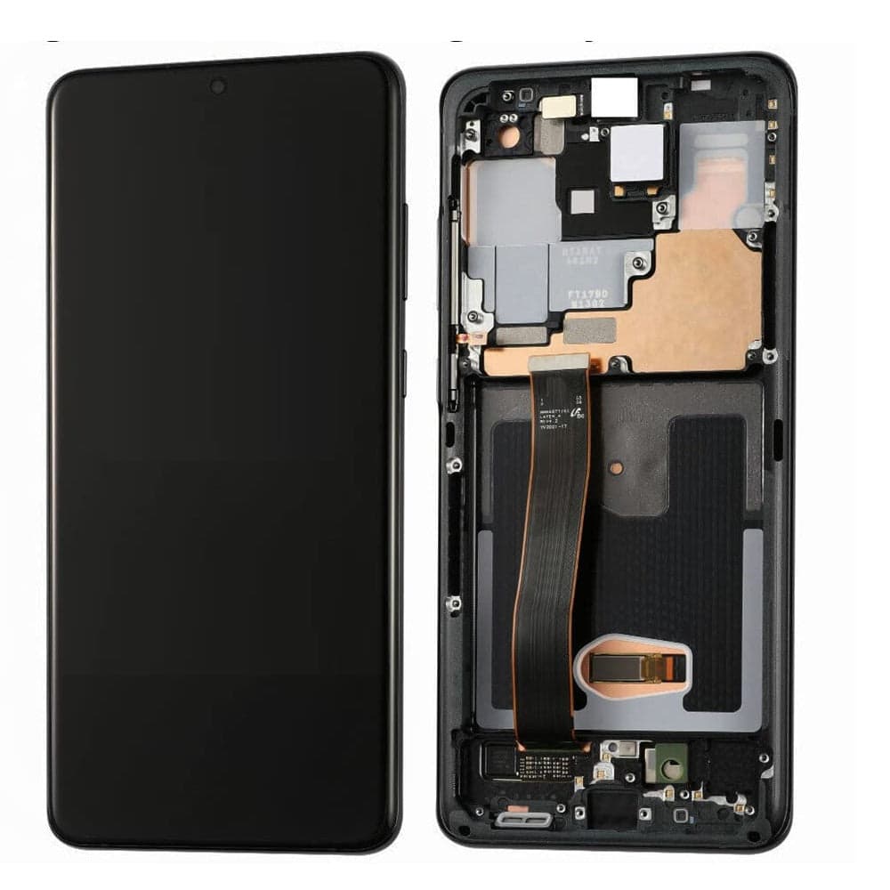 OLED Lcd Display Combo Folder with Frame for Samsung Galaxy S20 Ultra Black