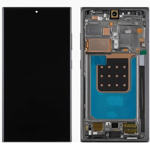 OLED Lcd Display Combo Folder with Frame for Samsung Galaxy S24 Ultra Black