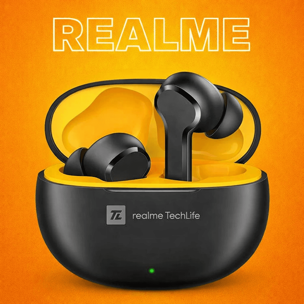 Realme Buds t100 Replacement — Black / Charging case