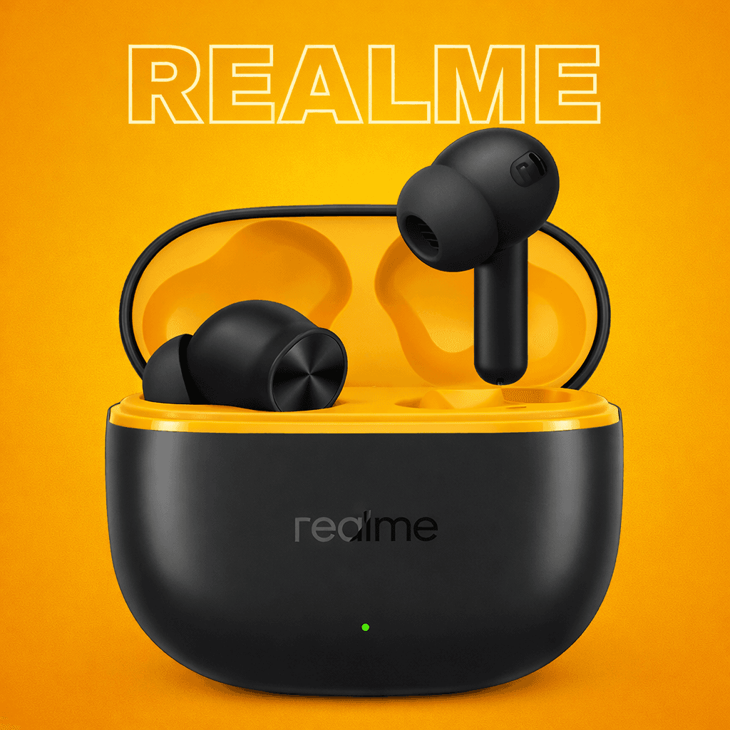 realme Buds T200 Lite Replacement — Both Pair / White