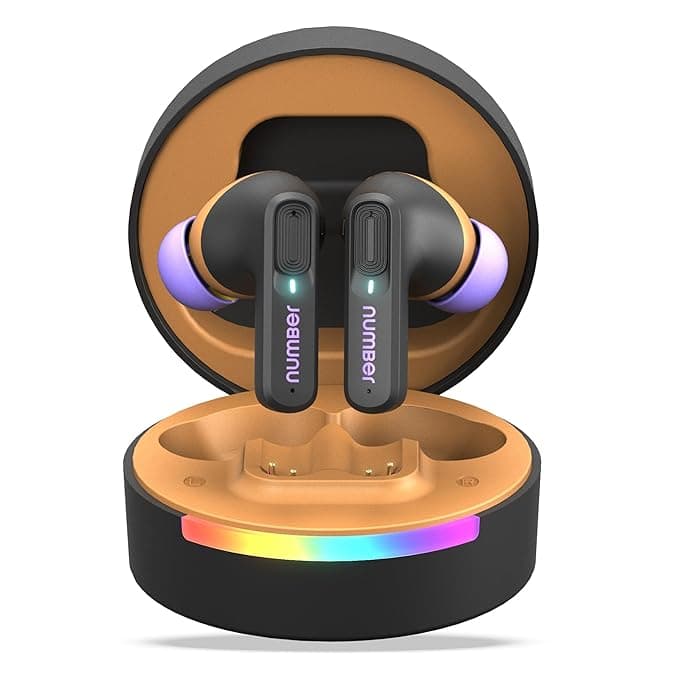 Number Super Buds 555 ANC (32db) Truly Wireless (Black Dune) in Ear Earbuds with 66H Playtime