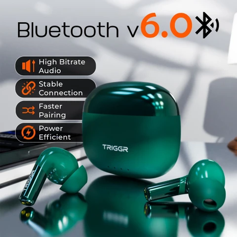 TRIGGR Opus with Latest BT v6.0, Dual Pairing, Chrome Lid, Rubber Finish